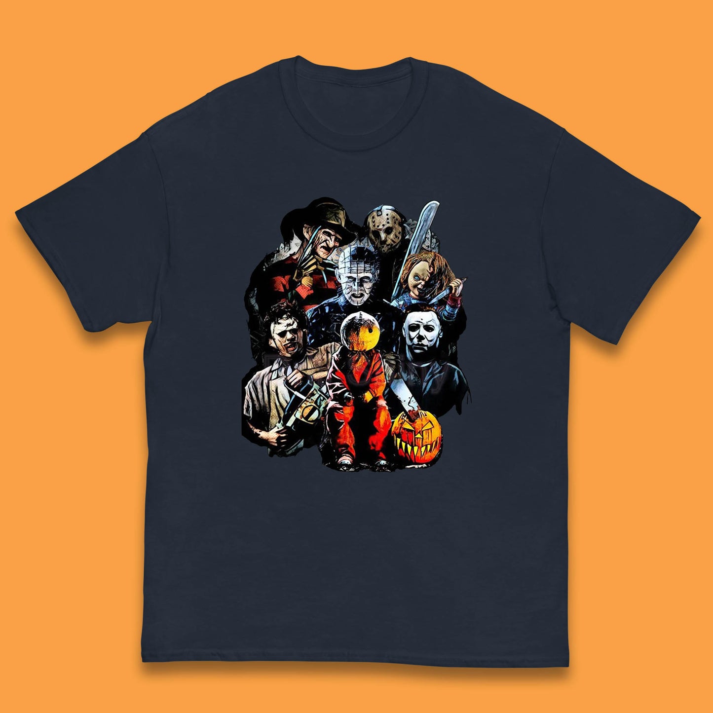 Halloween Horror Movie Characters Friends Halloween Villians Serial Killers Kids T Shirt