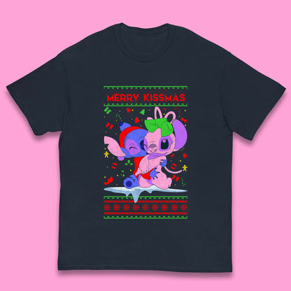 merry kissmas disney stitch and angel t shirt