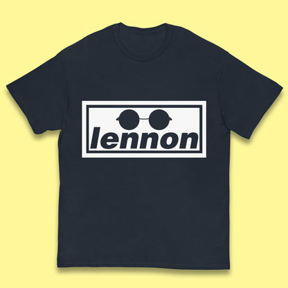 Lennon British Beatles Band John Lennon Singer Songwriter Musician Lennon Glasses Kids T Shirt