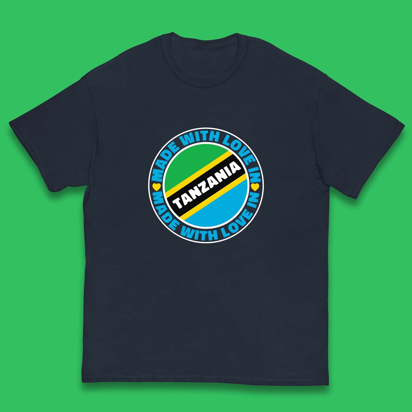 Made With Love In Tanzania Country In East Africa Tanzanian Africa Traveler Kids T Shirt