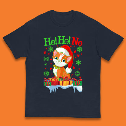 Ho Ho No Christmas Cat Kids T-shirt