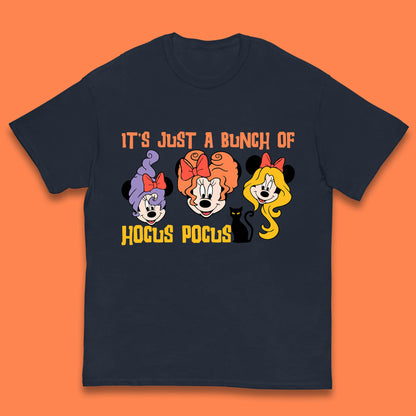 It's Just A Bunch Of Hocus Pocus Halloween Witches Minnie Mouse & Friends Disney Trip Kids T Shirt