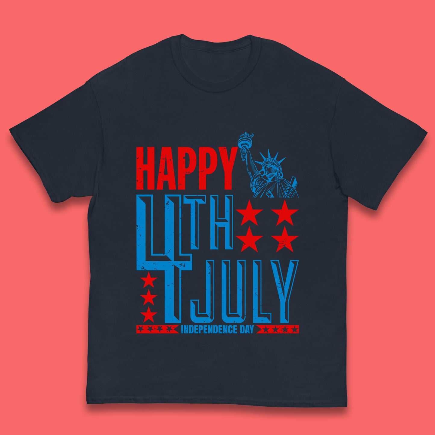 Happy 4th Of July Independence Day Statue Of Liberty Patriotic Celebration Kids T Shirt