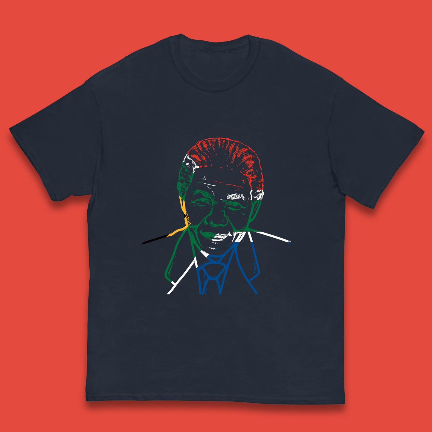 Nelson Mandela Line Art Portrait Black Lives Matter Nelson Mandela International Day Kids T Shirt