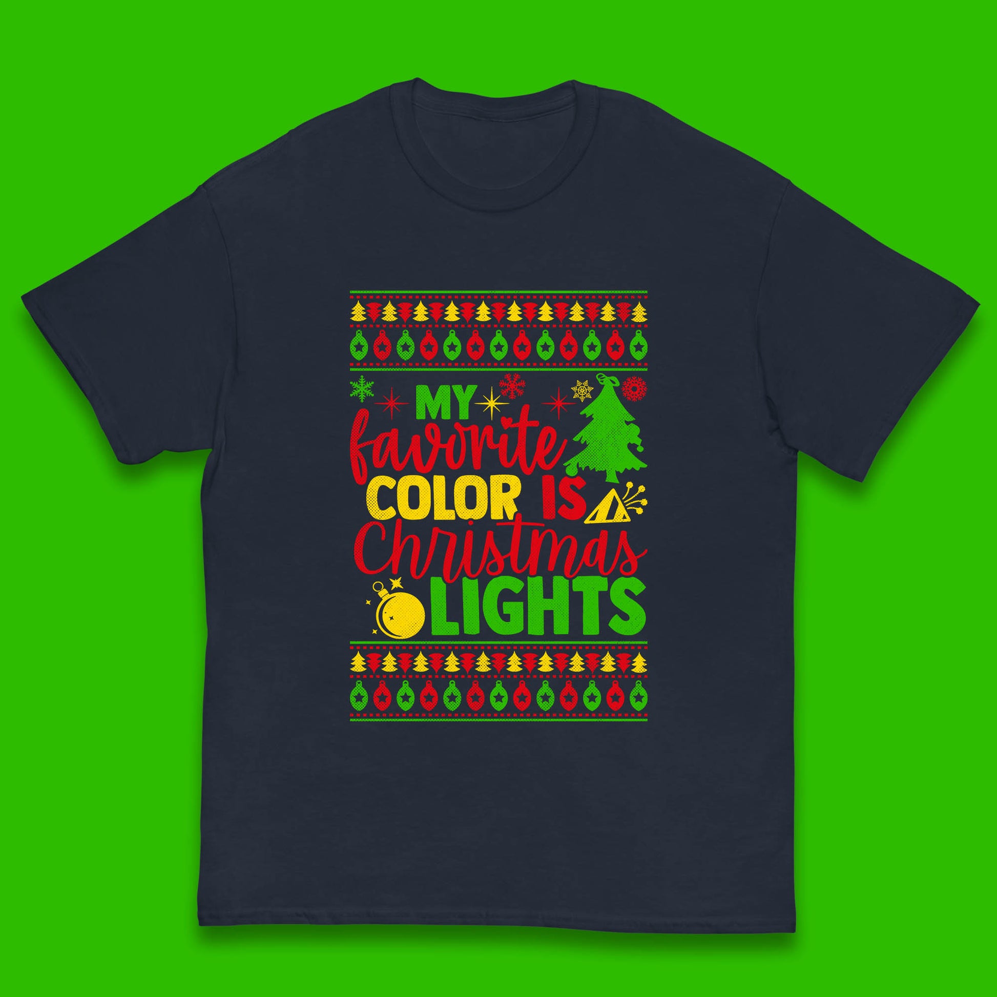 my favorite color is christmas lights t shirt