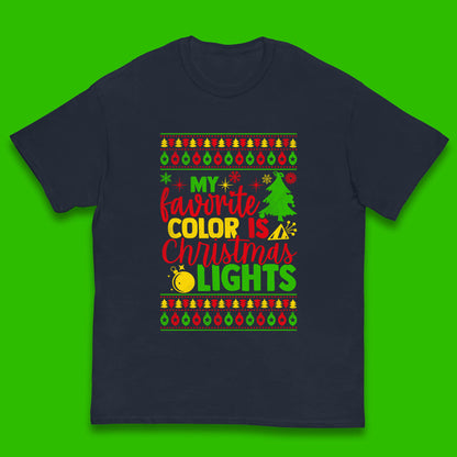 my favorite color is christmas lights t shirt