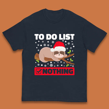 Lazy Sloth To Do List Christmas Kids T-Shirt