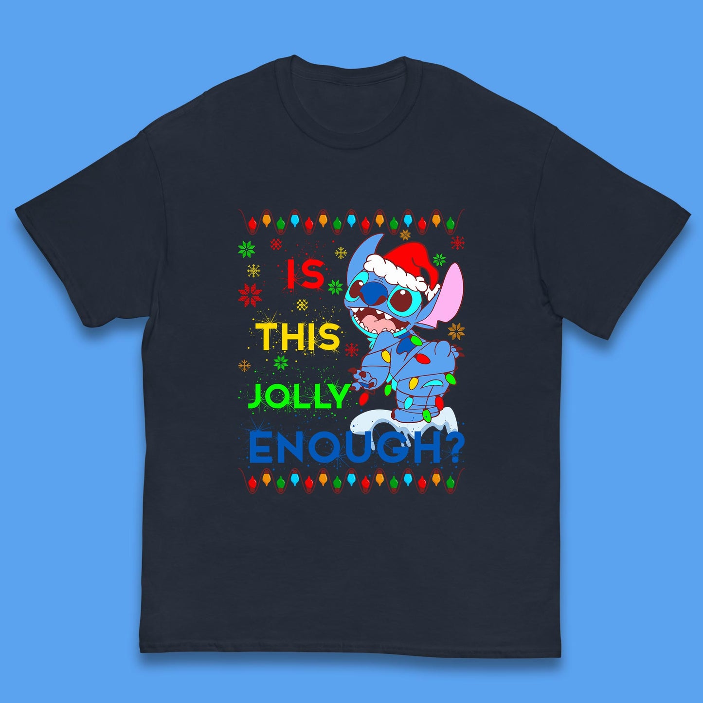 christmas stitch is this jolly enough t shirt