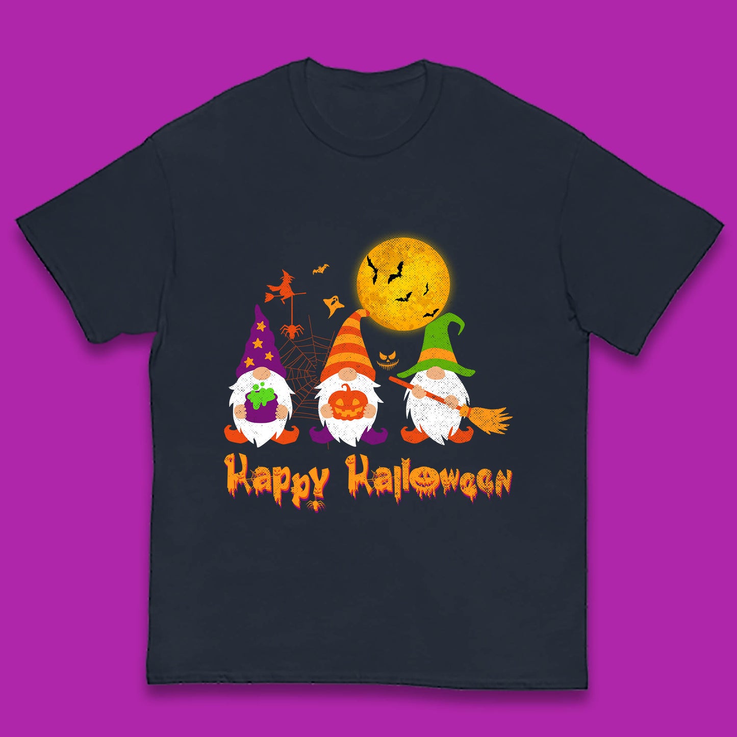 Happy Halloween Gnomies Spooky Witch Gnomes Scary Gnome Lover Kids T Shirt