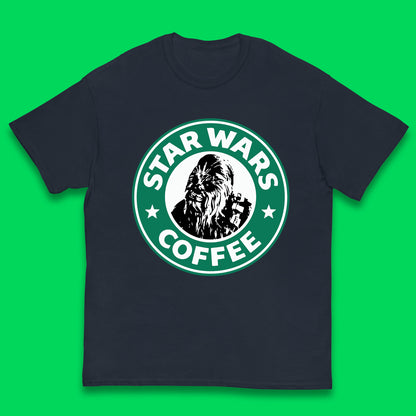 Chewbacca Star Wars Coffee Sci-fi Action Adventure Movie Character Starbucks Coffee Spoof 46th Anniversary Kids T Shirt