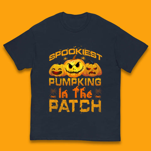Spookiest Pumpkin In The Patch Spooky Season Happy Halloween Kids T Shirt