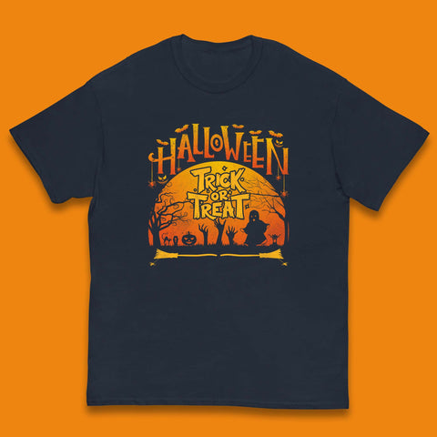 Halloween Trick Or Treat Horror Boo Ghost Creepy Zombie Hands Out Of Graveyard Kids T Shirt