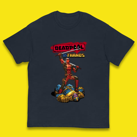 Marvel Comics Deadpool VS Thanos The Ultimate Face Off Comic Book Fictional Characters Kids T Shirt