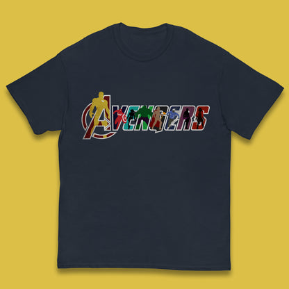 Marvel Avengers Super Heroes Movie Characters Spider Man, Hulk, Iron Man, Thor, Captain America Avengers Group Kids T Shirt