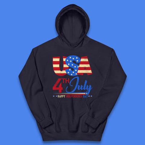 USA 4th July Happy Independence Day Celebration Patriotic Kids Hoodie