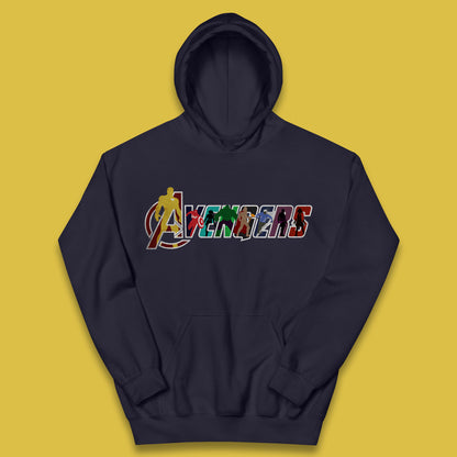 Marvel Avengers Super Heroes Movie Characters Spider Man, Hulk, Iron Man, Thor, Captain America Avengers Group Kids Hoodie