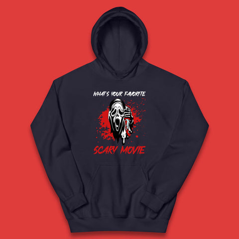 What's Your Favorite Scary Movie Halloween Scream Ghost Face Horror Movie Kids Hoodie