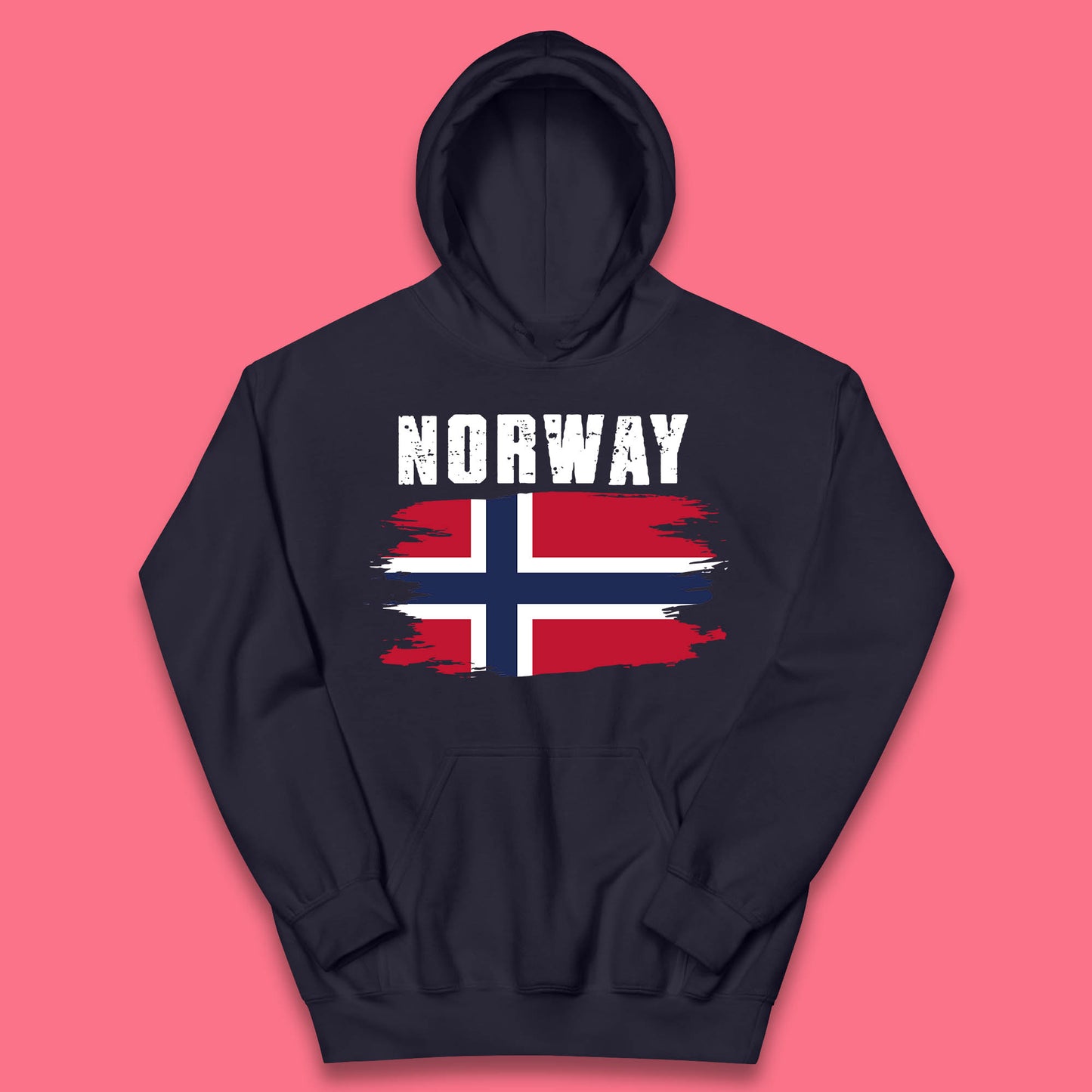 Distressed Norway Flag Kingdom Of Norway Patriotic Norwegian Flag Kids Hoodie