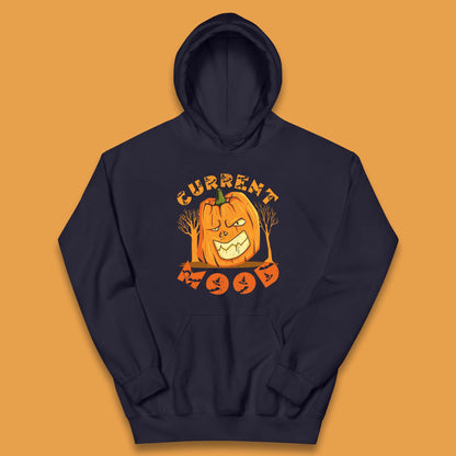 Current Mood Halloween Pumpkin Evil Scary Smile Horror Jack-o-Lantern Kids Hoodie