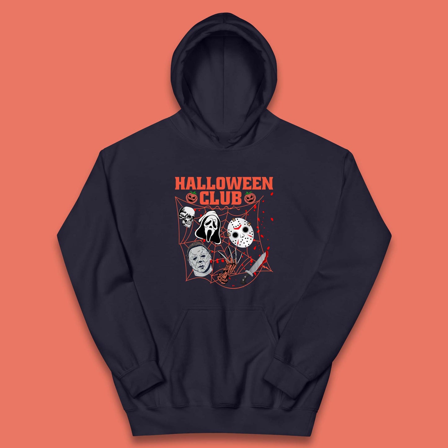 Halloween Club Horror Scary Friends Halloween Horror Movie Characters Kids Hoodie