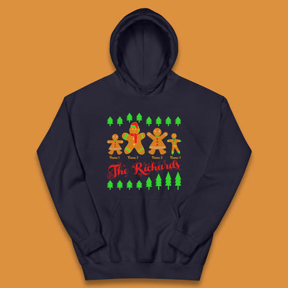 Personalised The Gingerbread Family Christmas Kids Hoodie