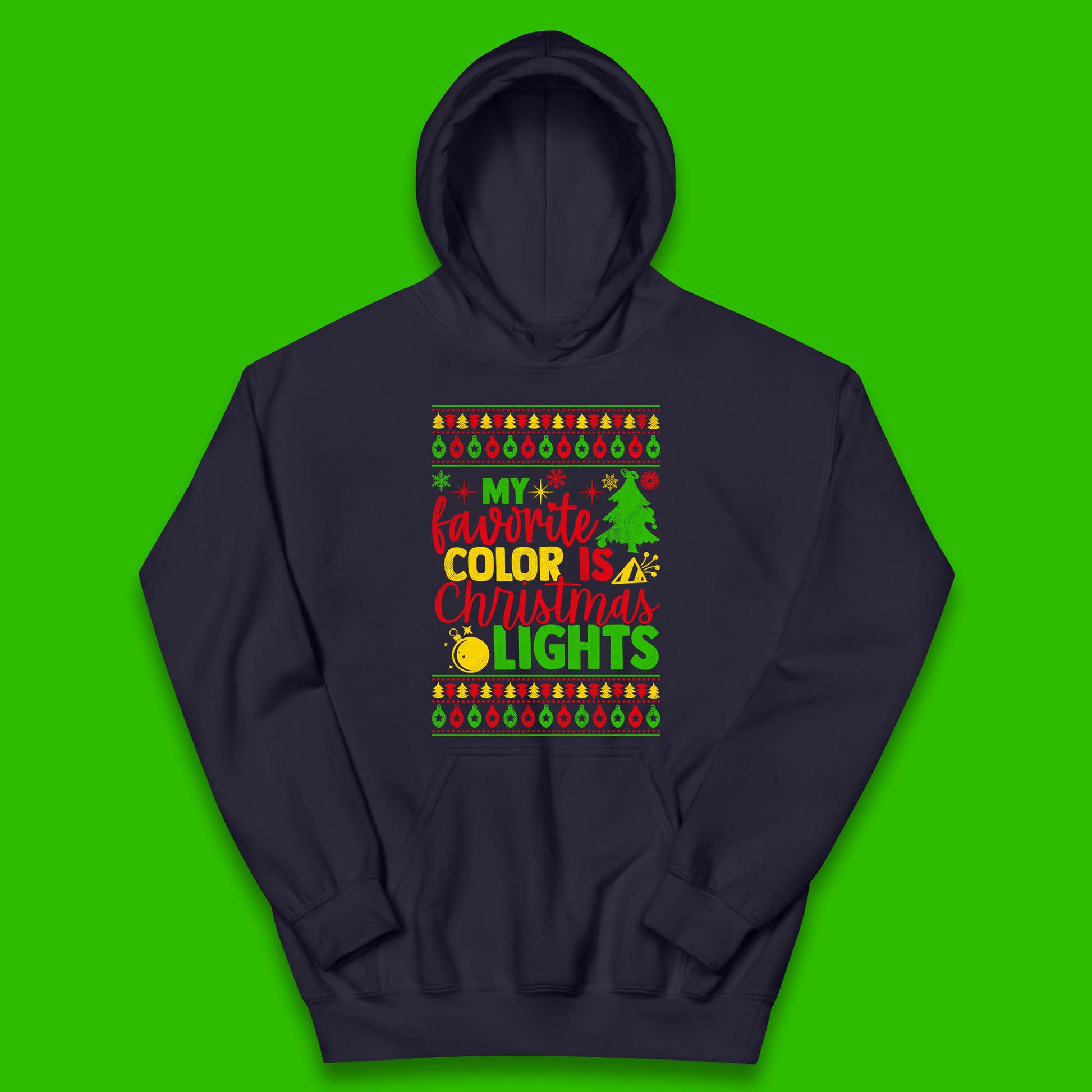 my favorite color is christmas lights hoodie