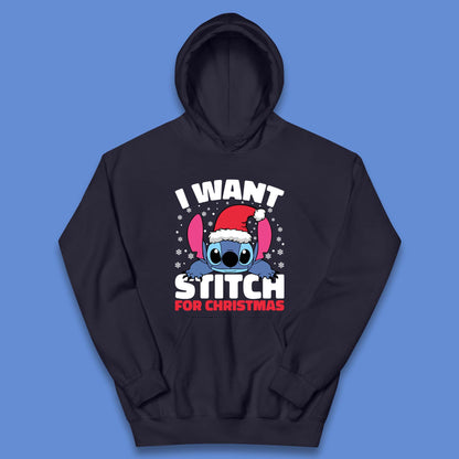 I Want Sticth For Christmas Kids Hoodie