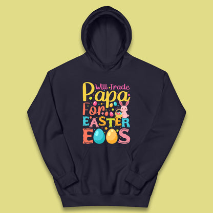 Papa For Easter Eggs Kids Hoodie