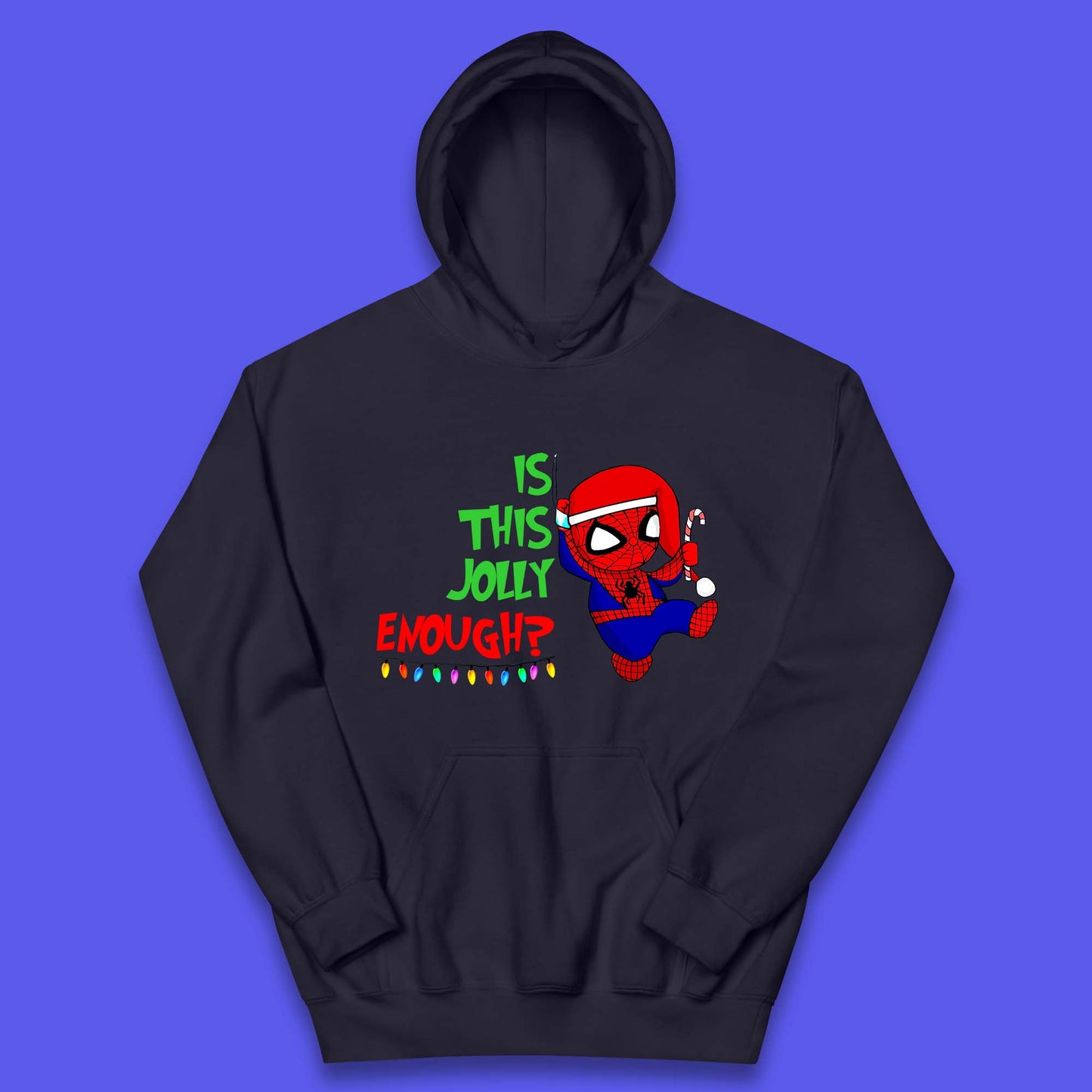 Jolly Enough Spiderman Christmas Kids Hoodie