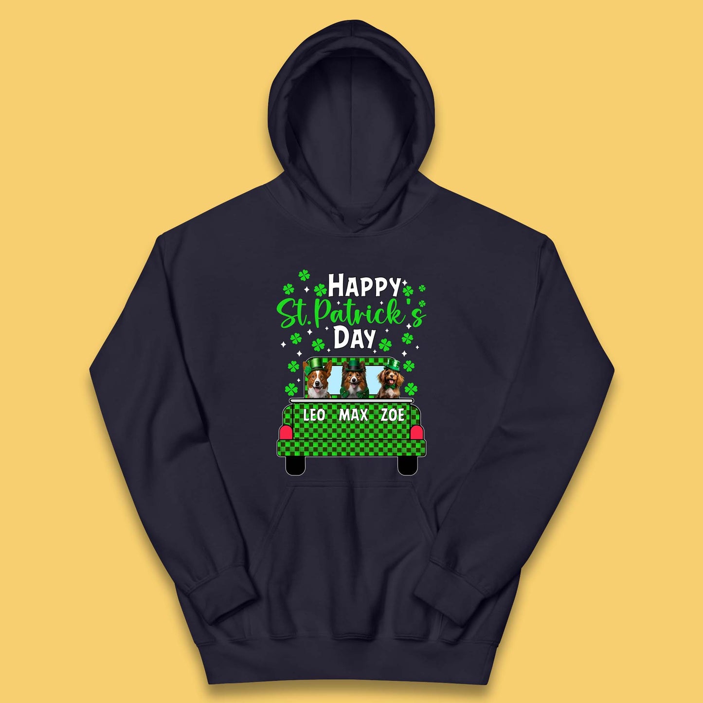 Personalised Dog St. Patrick's Day Kids Hoodie