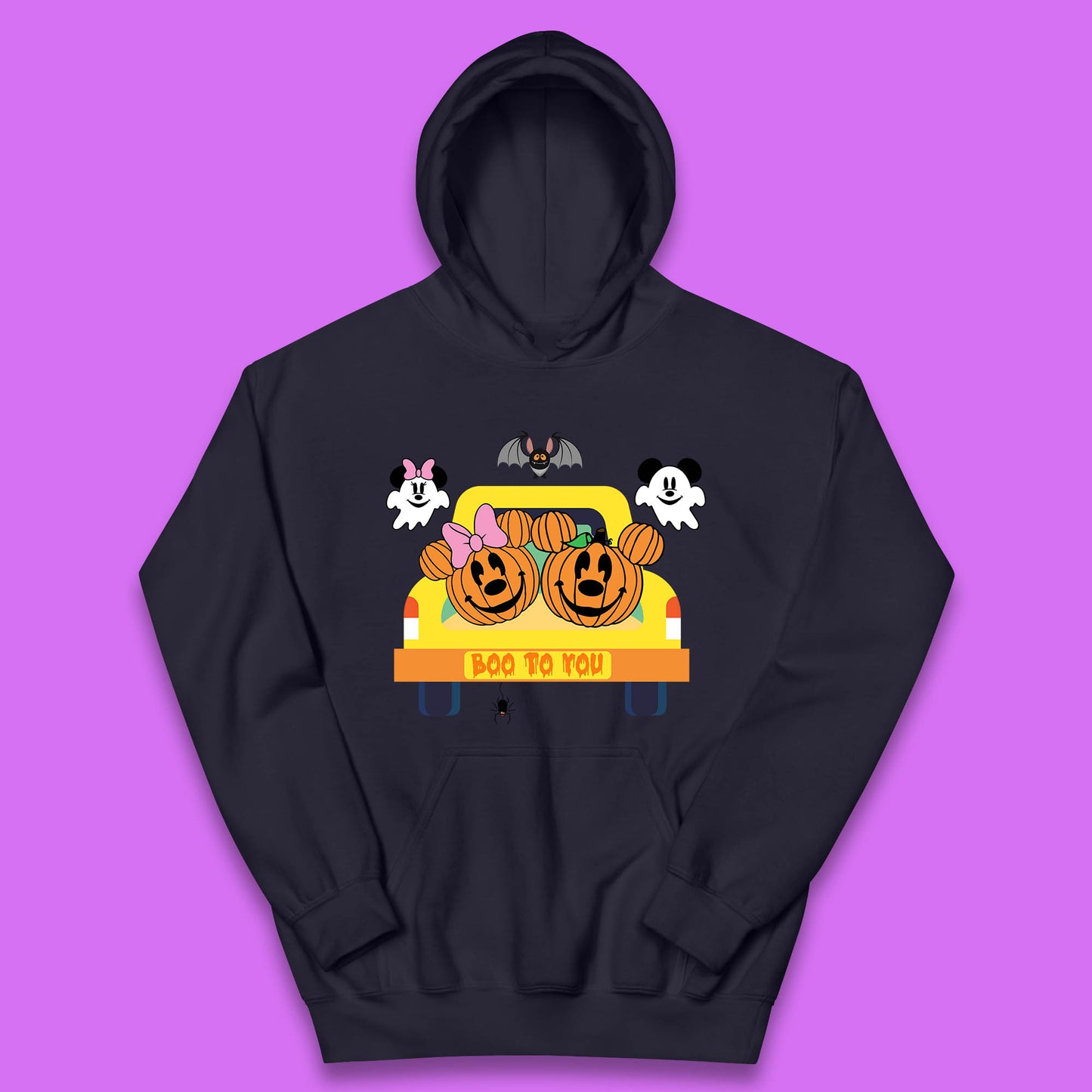 Disney Halloween Mickey Minnie Mouse Pumpkin Ghost Boo To You Horror Scary Disney Trip Kids Hoodie