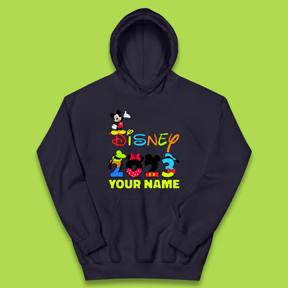 Personalised Disney 2023 Disney Club Your Name Mickey Mouse Minnie Mouse Donald Duck Pluto Goofy Cartoon Characters Disney Vacation Kids Hoodie