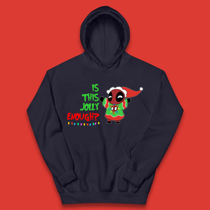 Jolly Enough Deadpool Christmas Kids Hoodie