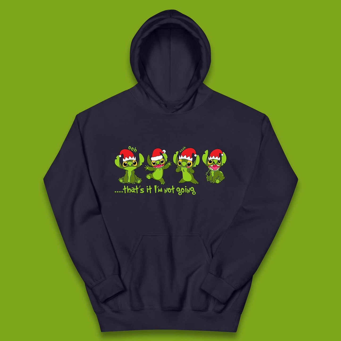 Grinch Stitch Christmas Kids Hoodie