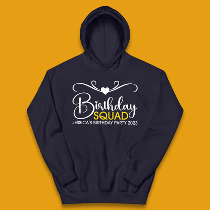 Personalised Birthday Squad Your Name And Birthday Year Funny Birthday Party Kids Hoodie