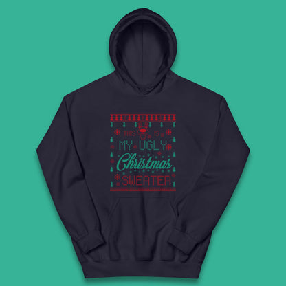 Ugly Christmas Sweater Reindeer Kids Hoodie