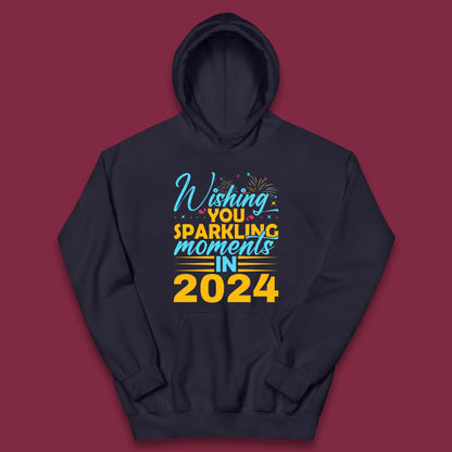 Wishing You Sparkling Moments in 2024 Kids Hoodie