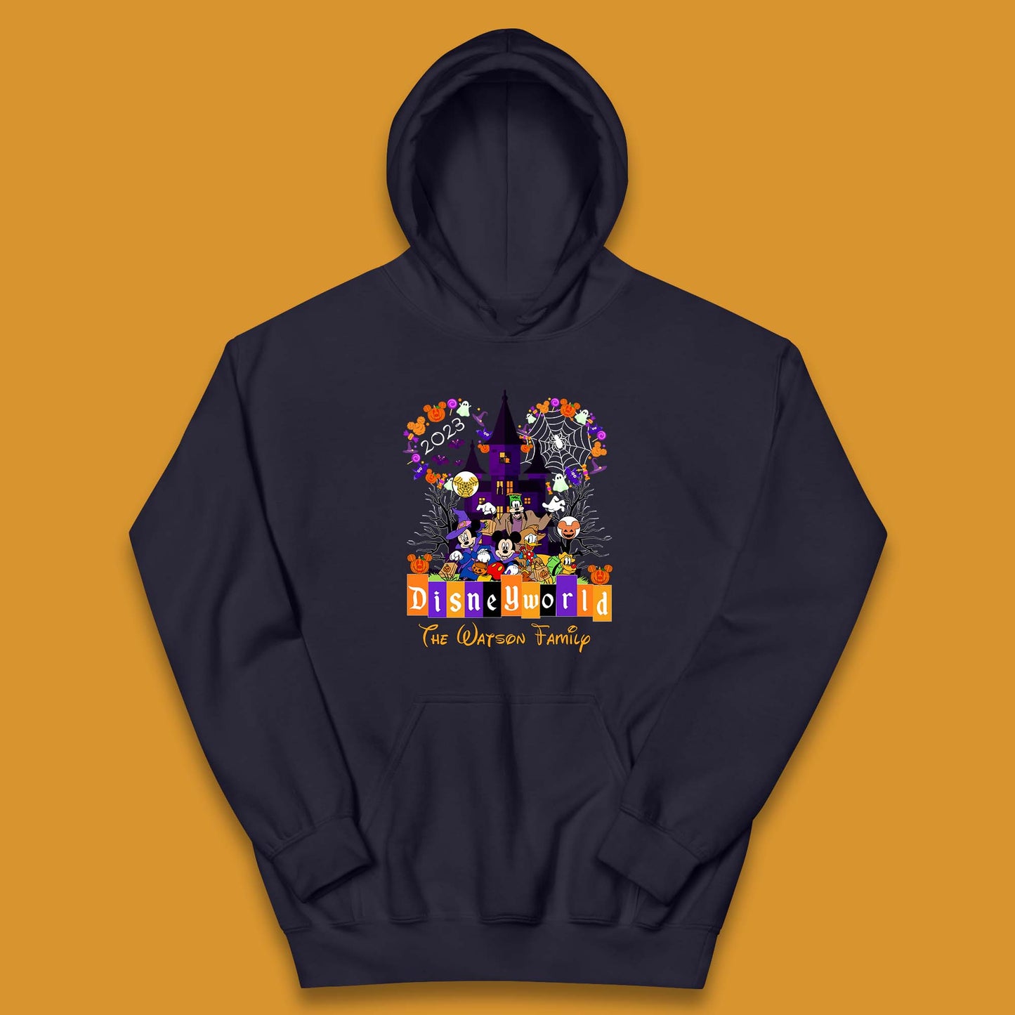 Personalised Disneyworld Halloween Family Disneyland Castle Mickey And Friends Disney Trip Kids Hoodie