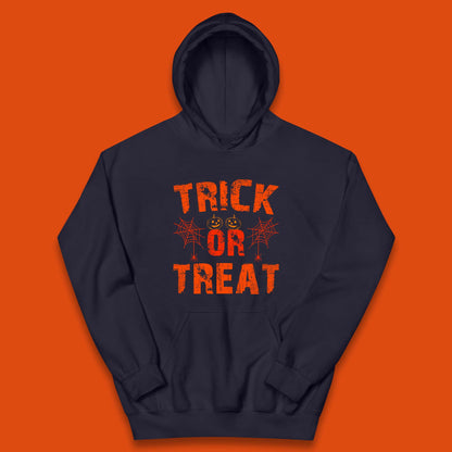 Trick Or Treat Happy Halloween Horror Scary Spooky Season Vibes Kids Hoodie