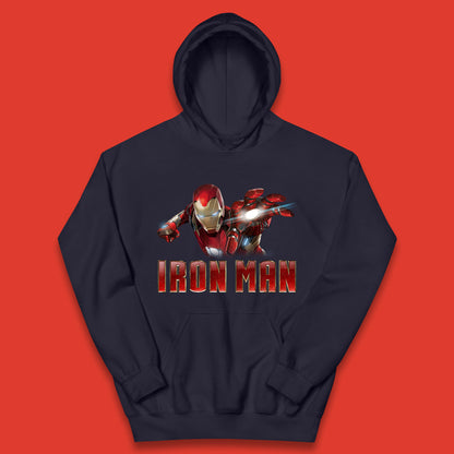 Iron Man Superhero Marvel Avengers Comic Book Character Flaying Iron-Man Marvel Comics Kids Hoodie