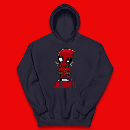 Personalised Chibi Deadpool Fictional Character Your Name & Age Superhero Comic Book Character Deadpool Marvel Comics Kids Hoodie