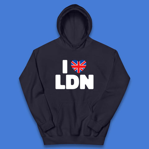 I Love LDN UK United Kingdom British England I Love London Kids Hoodie