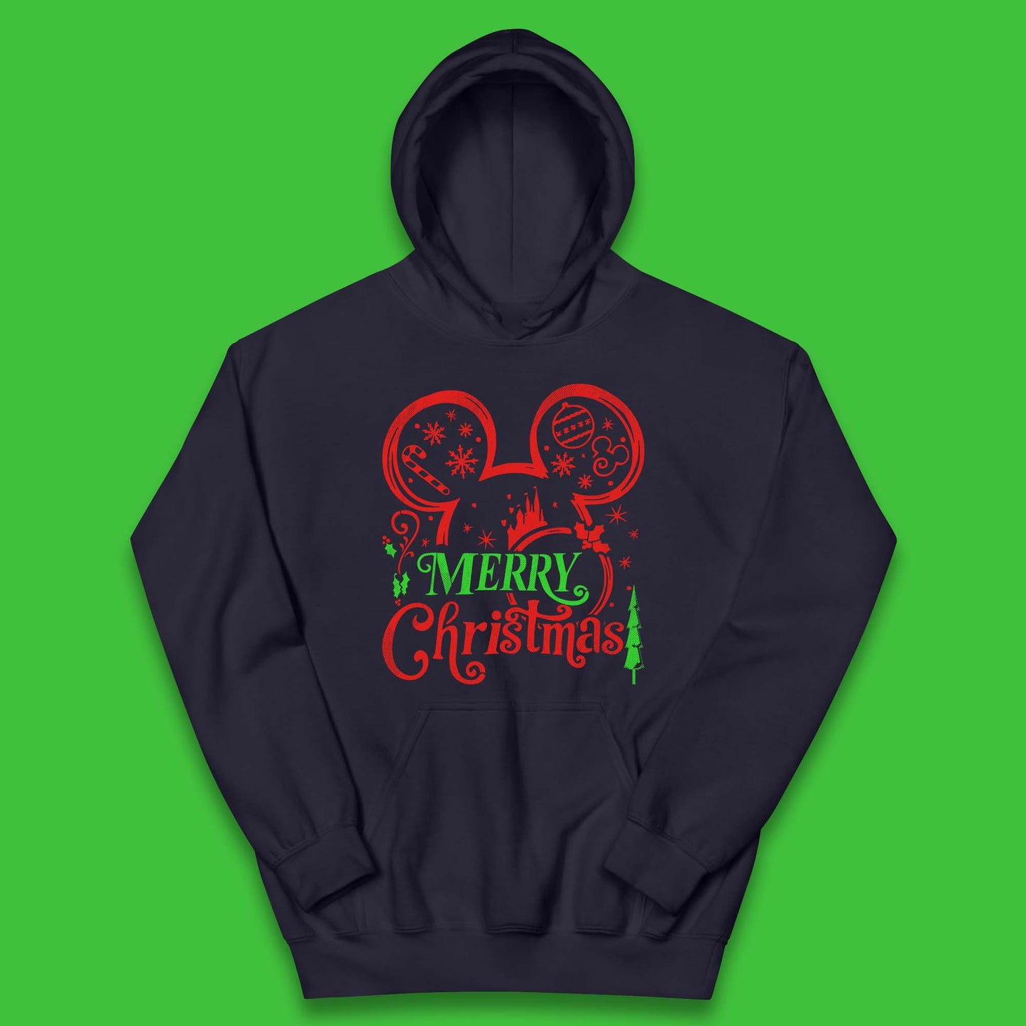 mickey mouse head christmas hoodie