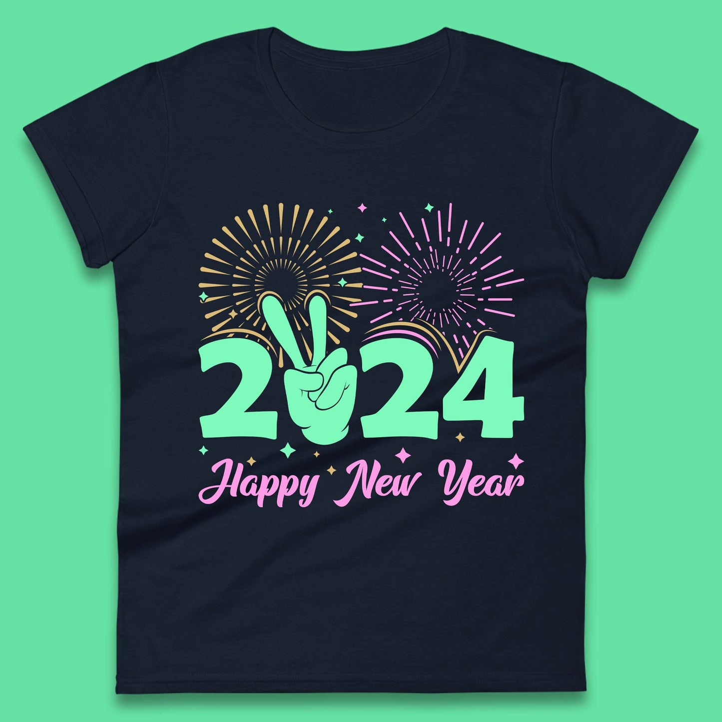 2024 2024 Happy New Year Celebrations Womens T-Shirt