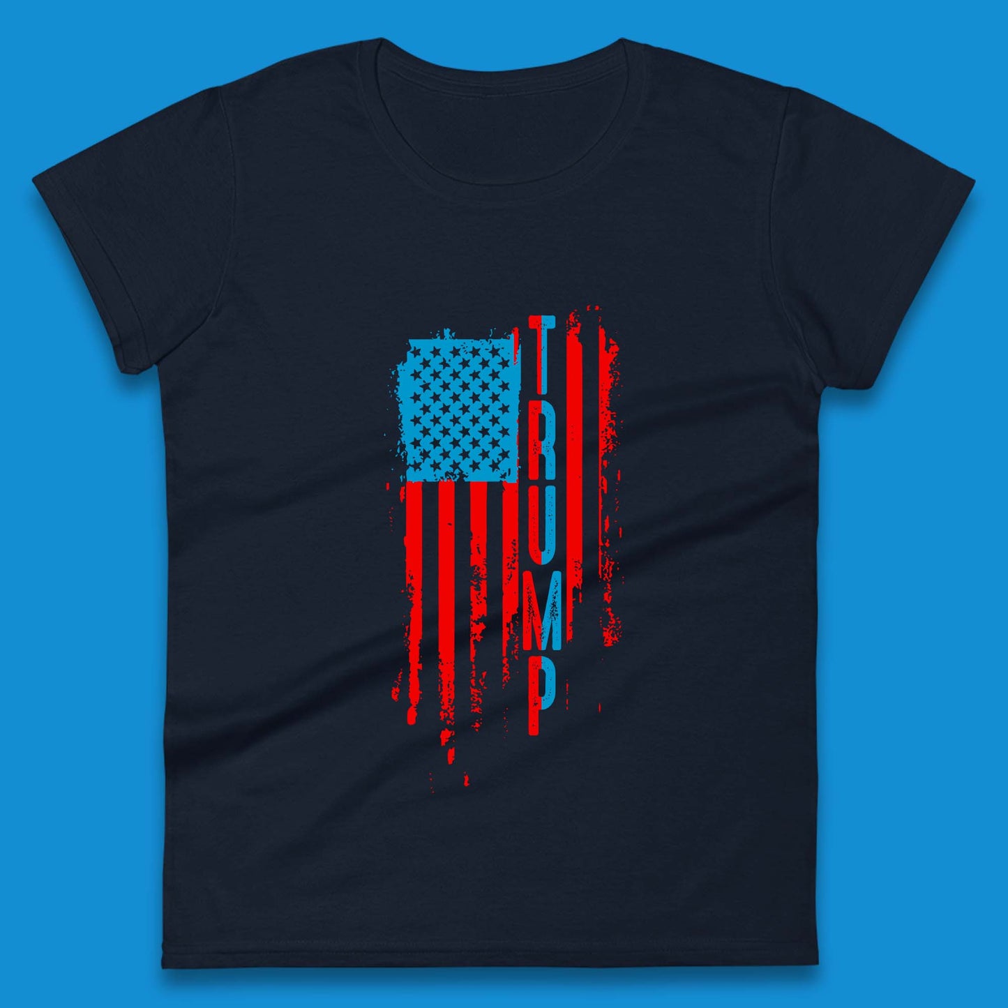 Trump's America USA Flag Patriotic Donald Trump Pro America Election 2024 Womens Tee Top