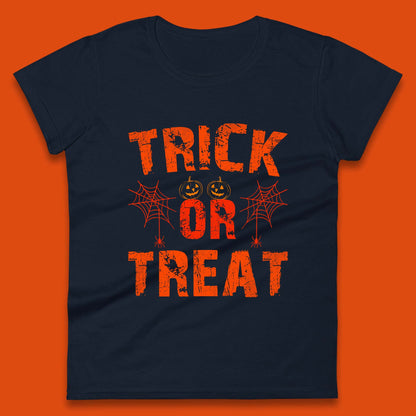 Trick Or Treat Happy Halloween Horror Scary Spooky Season Vibes Womens Tee Top