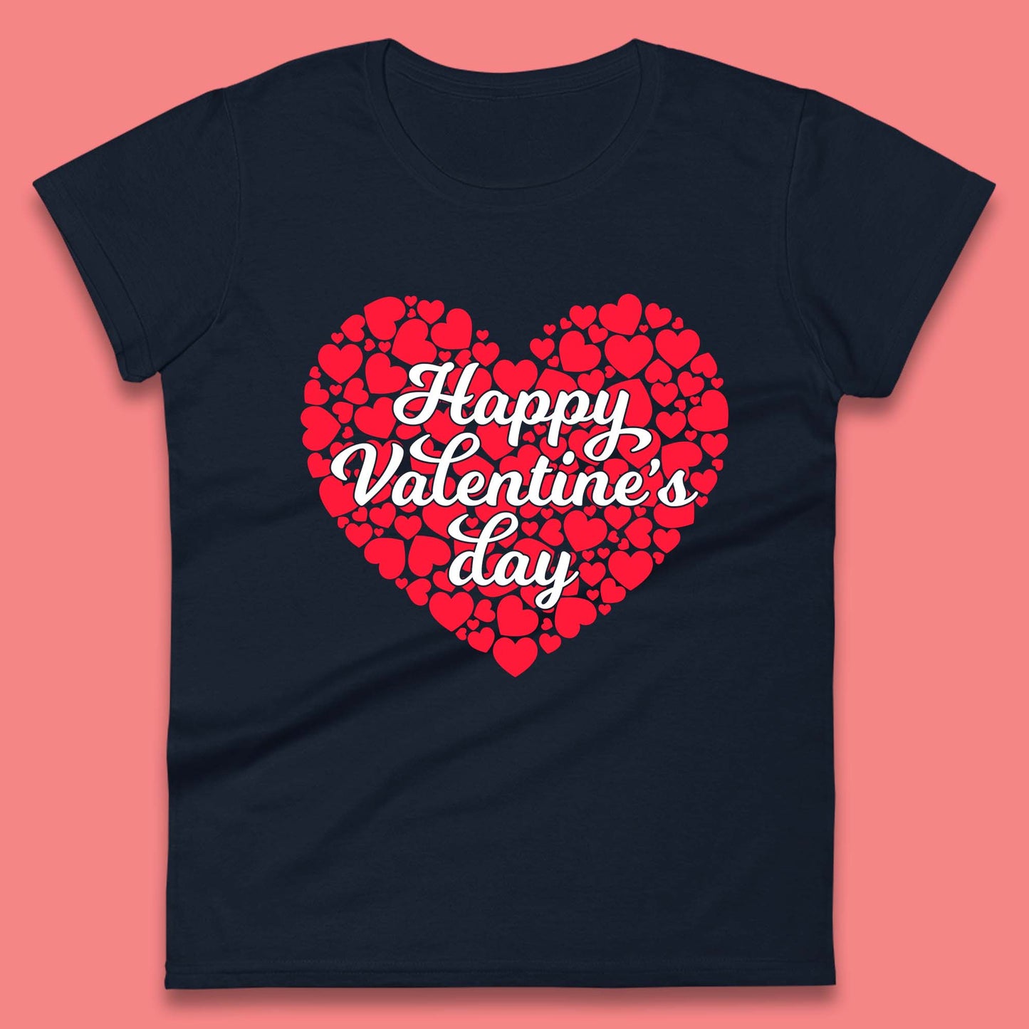 Happy Valentine's Day Hearts Womens T-Shirt