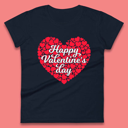 Happy Valentine's Day Hearts Womens T-Shirt