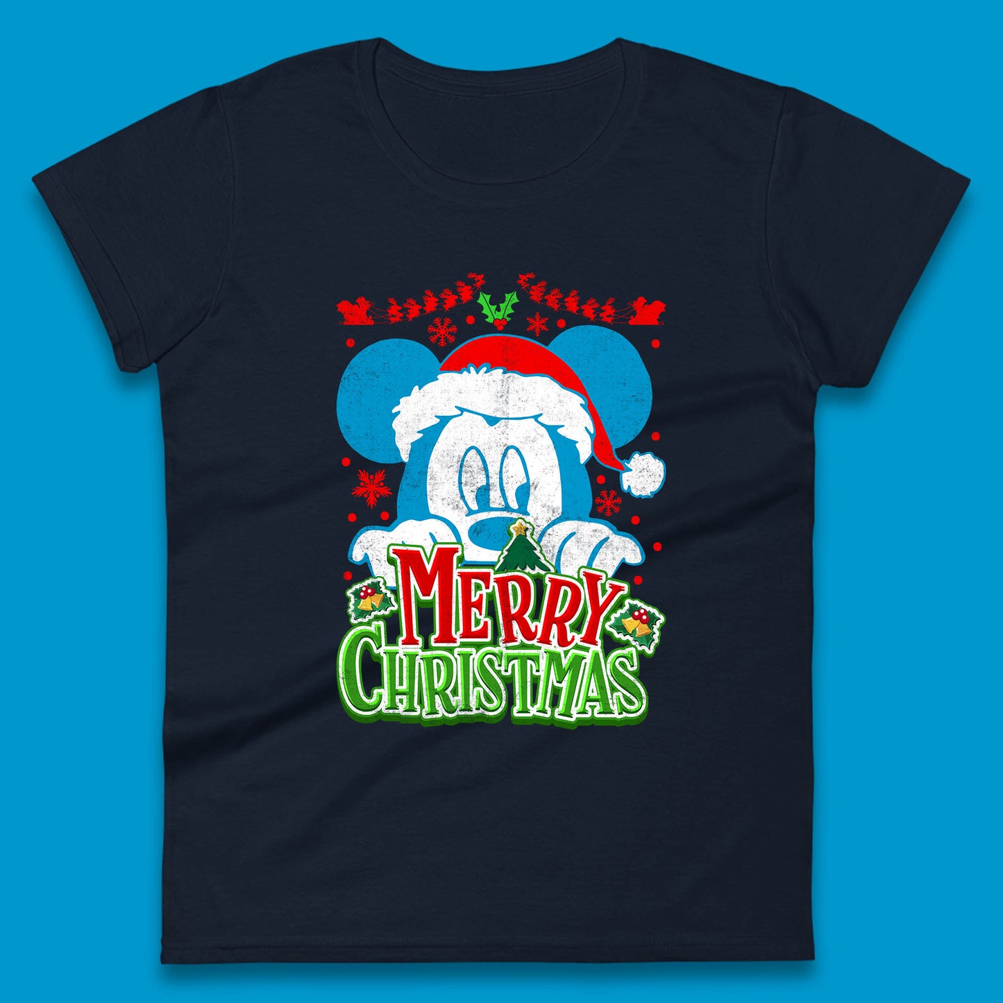 mickey mouse christmas womens t shirt