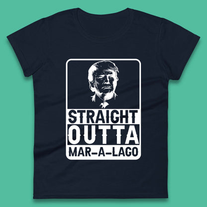 Donald Trump Straight Outta Mar-A-Lago USA Mugshot President Elections 2024 Womens Tee Top